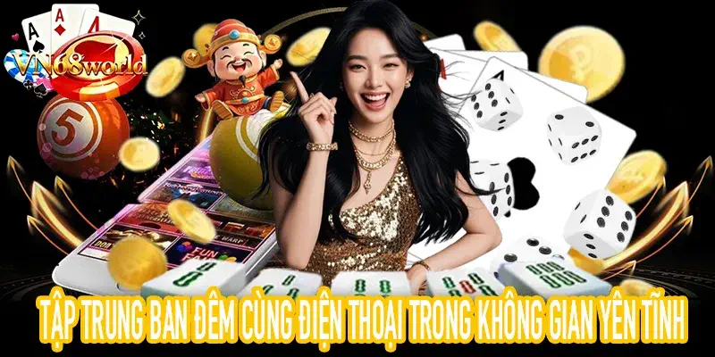 Người trẻ tập trung ban đêm với điện thoại trong phòng tối